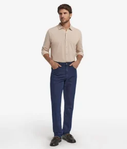 Camicia in piquet di cotone e seta