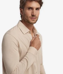 Camicia in piquet di cotone e seta