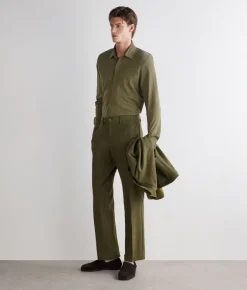 Camicia in piquet di cotone e seta