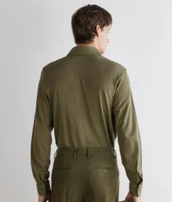 Camicia in piquet di cotone e seta