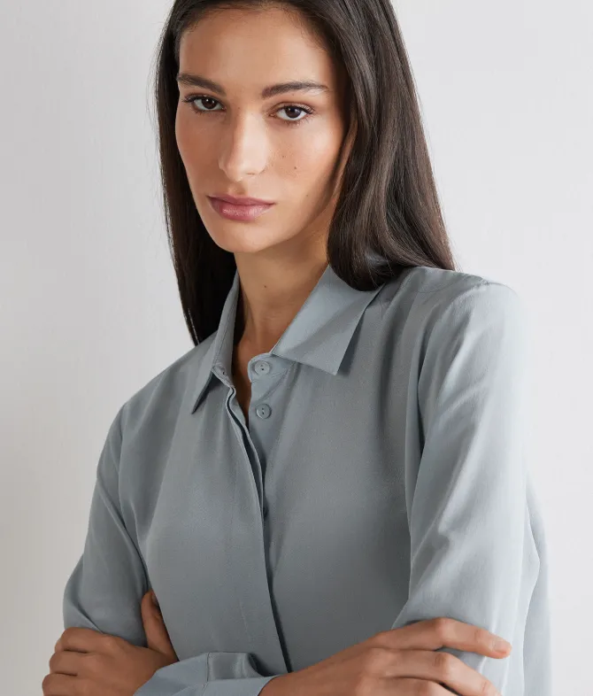 Camicia in seta con colletto