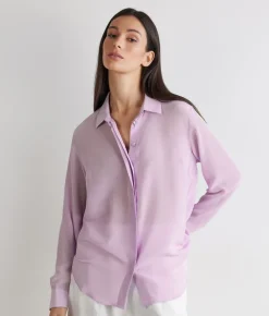 Camicia in seta con colletto