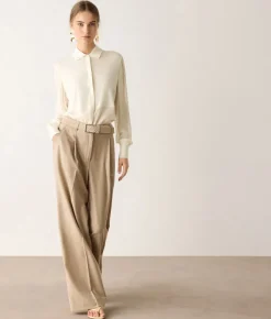Camicia in seta e cashmere