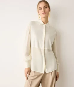 Camicia in seta e cashmere