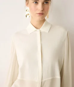 Camicia in seta e cashmere