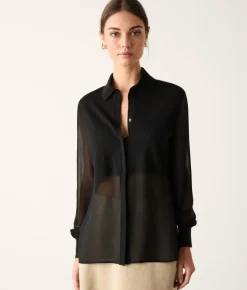 Camicia in seta e cashmere