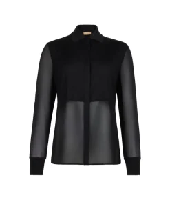 Camicia in seta e cashmere