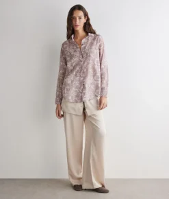 Camicia stampata in cotone e seta