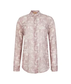 Camicia stampata in cotone e seta
