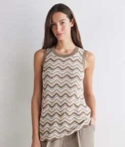 Canotta chevron lamé