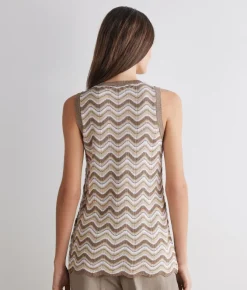Canotta chevron lamé