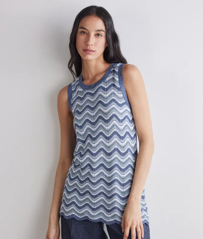 Canotta chevron lamé