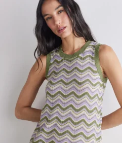 Canotta chevron lamé