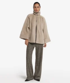 Cappa con zip in cashmere