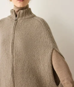 Cappa con zip in Cashmere Ultrasoft