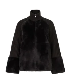 Cappotto in cashmere con inserti in pelliccia