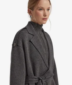 Cappotto lungo con cintura in Cashmere Ultrasoft