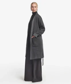 Cappotto reversibile in cashmere spinato
