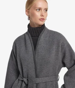 Cappotto reversibile in cashmere spinato