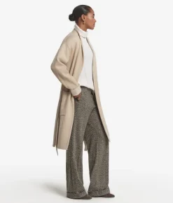 Cappotto reversibile in cashmere spinato
