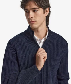 Cardigan a coste in Cashmere Ultrasoft