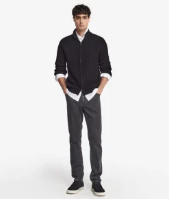 Cardigan a coste in Cashmere Ultrasoft