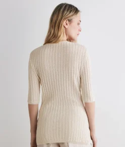 Cardigan a coste lamé