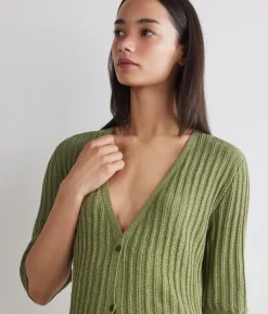 Cardigan a coste lamé