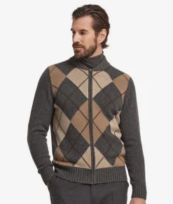 Cardigan a rombi in Cashmere Ultrasoft