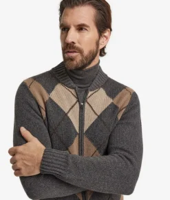 Cardigan a rombi in Cashmere Ultrasoft