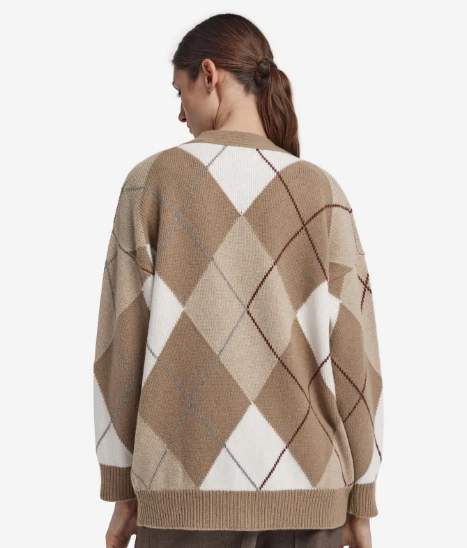 Cardigan a rombi in Cashmere Ultrasoft