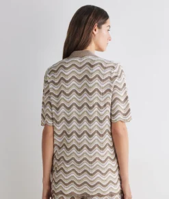 Cardigan chevron lamé