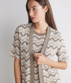 Cardigan chevron lamé