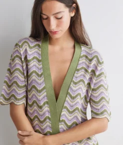 Cardigan chevron lamé