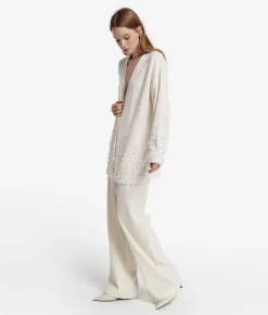 Cardigan con perle in Cashmere Ultrasoft