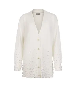 Cardigan con perle in Cashmere Ultrasoft