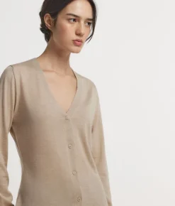 Cardigan con scollo a V in Cashmere Ultrafine