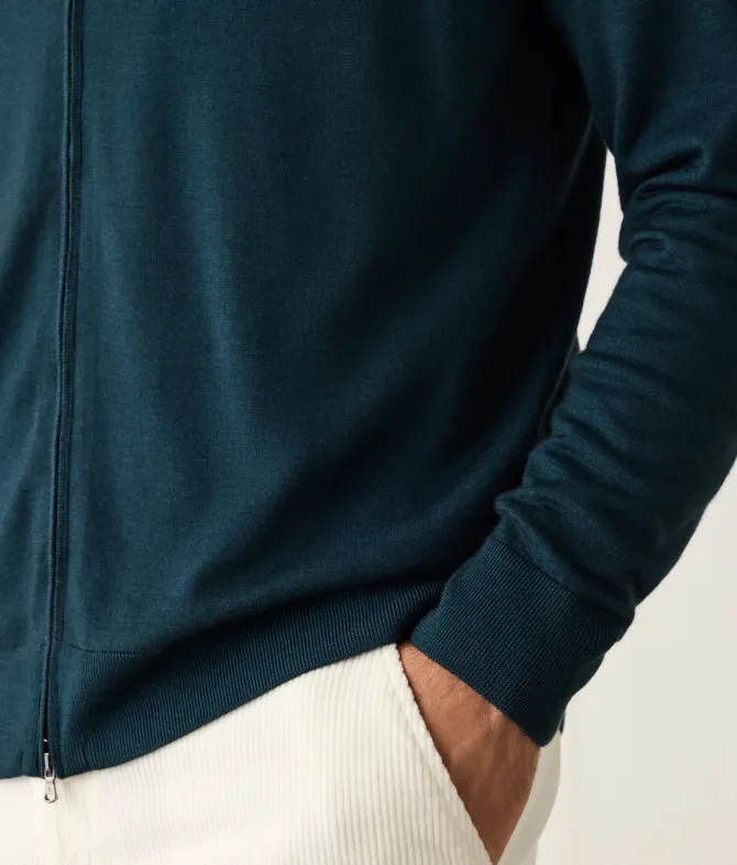 Cardigan con zip in Cashmere Ultrafine