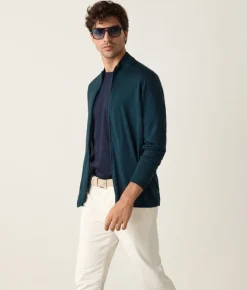 Cardigan con zip in Cashmere Ultrafine