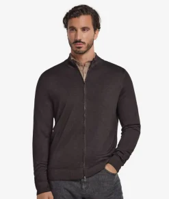Cardigan con zip in Cashmere Ultrafine