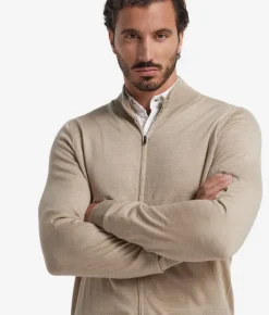 Cardigan con zip in Cashmere Ultrafine