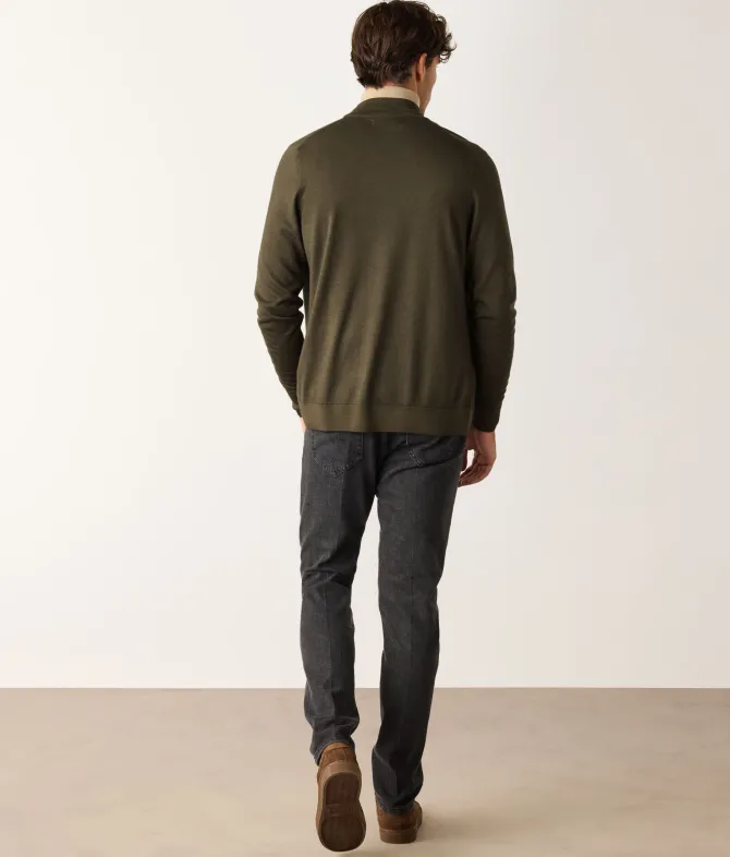 Cardigan con zip in Cashmere Ultrafine
