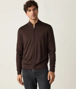 Cardigan con zip in Cashmere Ultrafine