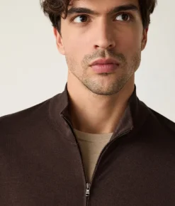 Cardigan con zip in Cashmere Ultrafine