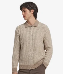 Cardigan con zip in Cashmere Undyed Ultrasoft