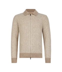 Cardigan con zip in Cashmere Undyed Ultrasoft