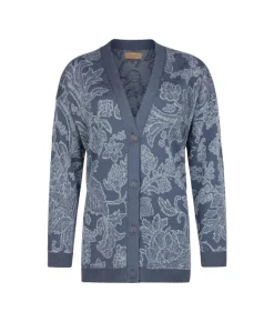 Cardigan jacquard botanico
