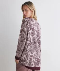 Cardigan jacquard botanico