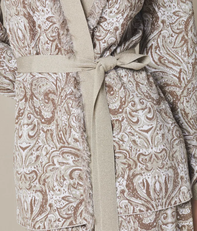 Cardigan jacquard paisley