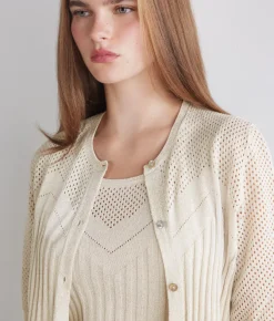 Cardigan trafori lamè